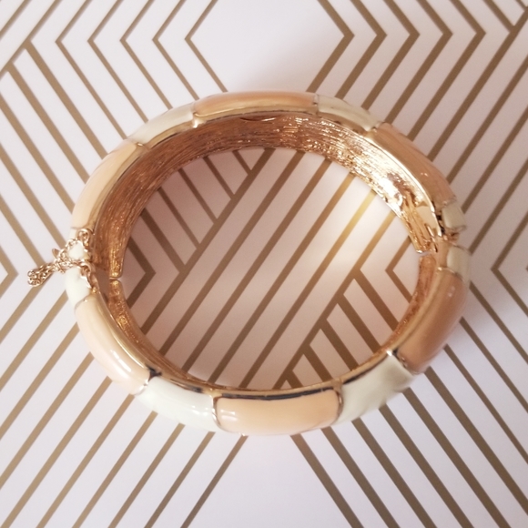 Modern Enamel Statement Bangle Bracelet - Picture 2 of 14